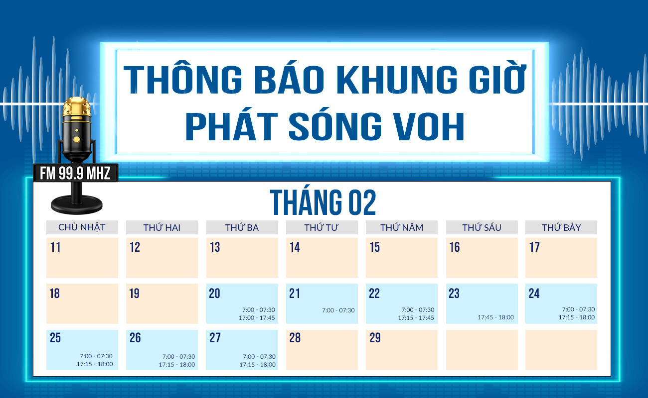 Thông báo khung giờ phát sóng quảng cáo thương hiệu Bepharco trên kênh FM 99.9 MHz