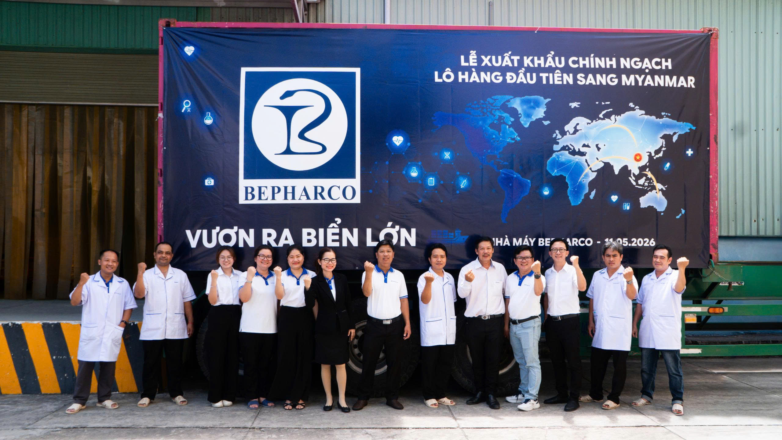 BEPHARCO ĐÁNH DẤU CỘT MỐC XUẤT KHẨU CHÍNH NGẠCH ĐẦU TIÊN ĐẾN THỊ TRƯỜNG MYANMAR