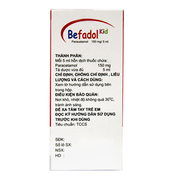 BEFADOL Kid chai 60ml - Bepharco
