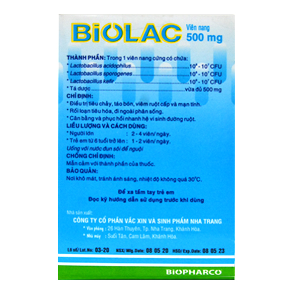 BIOLAC 500MG - Bepharco